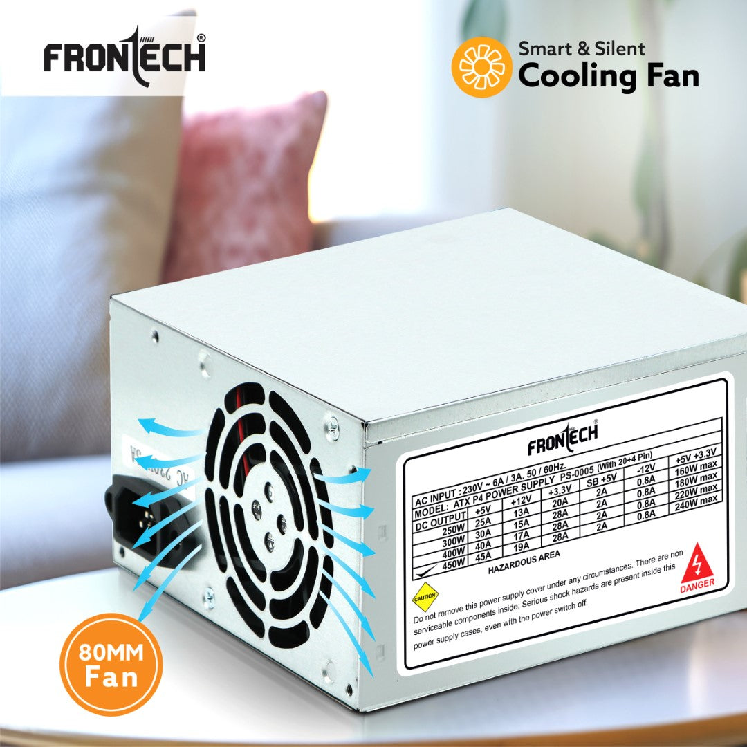 Frontech 450 Watts SMPS Power Supply Unit (PS-0005) Frontech 450 Watts SMPS Power Supply Unit (PS-0005)